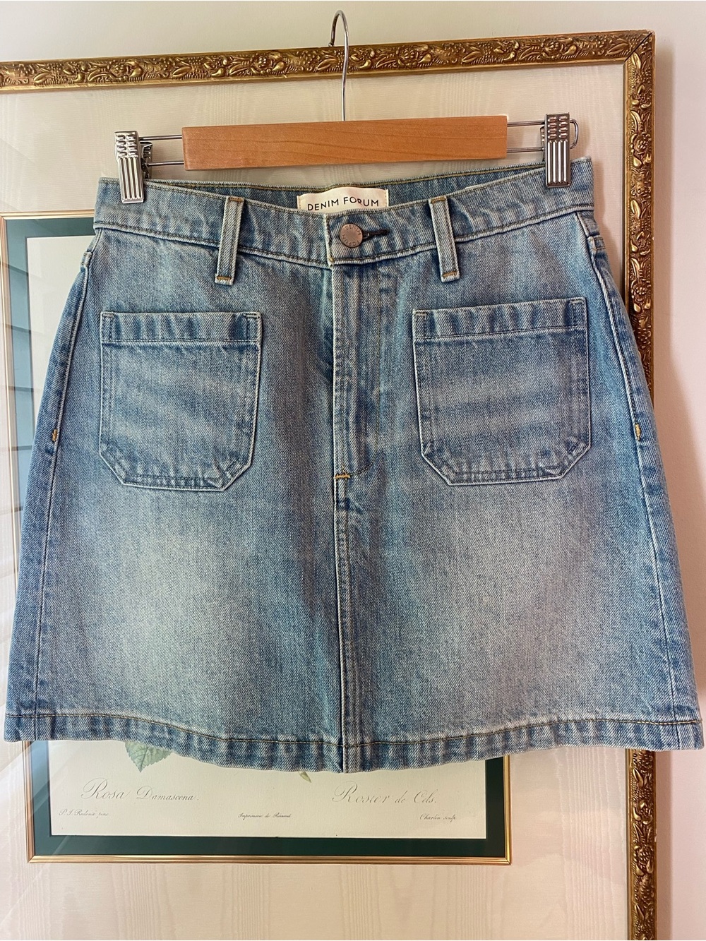 Aritzia Denim Forum Light Blue Denim A-Line Skirt the Debbie mini